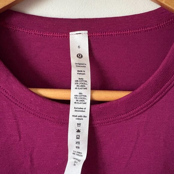 Lululemon Classic-Fit Cotton-Blend Long-Sleeve Shirt Magenta Purple Size 6 - Picture 5 of 6